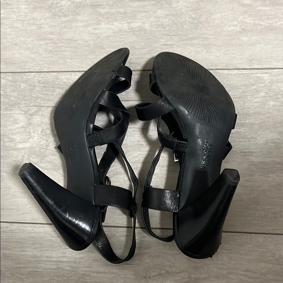 FRANCO SARTO Black Leather Strappy Heel Sandals, Size 8.5 - Picture 6 of 8